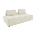 Chauffeuse 2 places pour canapé modulable velours côtelé crème Chauffeuse 2 places pour canapé modulable velours côtelé crème