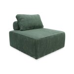 Chauffeuse pour canap� modulable velours c�tel� vert avec un coussin