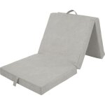Chauffeuse pliante multi - positions - samba - mousse et tissu - beige - 190 x 70 x 9 cm