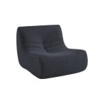 Chauffeuse tissu effet alpaca 1 place. bleu fonc�. style contemporain. l 91 x p 105 x h 72cm