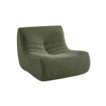 Chauffeuse tissu effet alpaca 1 place. kaki. style contemporain. l 91 x p 105 x h 72cm