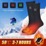 Chaussettes chauffantes - mioloe - unisexe - 3 temp�ratures r�glables - hauteur genou - alimentation ...
