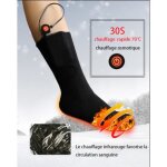Chaussettes chauffantes pour sports dhiver - noir - mixte - rechargeables - chauffe - pieds dhiver