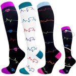 Chaussettes de compression - bas de contention pour hommes et femmes - idéal course randonnée - blanc ... Chaussettes de compression - bas de contention pour hommes et femmes - idéal course randonnée - blanc ...