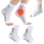 Chaussettes de compression orthop�diques pour fasciite plantaire - lot de 2 paires - blanc