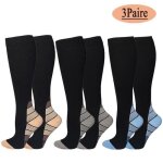 Chaussettes de contentions bas de contentions - haopyou - protection de la cheville - 3paire multicolore ...