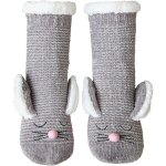 Chaussette - femme - chaussons chaussettes hiver maison paisse avec semelle antidrapantes - gris clair ...