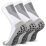 Chaussettes de football antid�rapantes pour hommes - zgeer - 3 paires - blanc