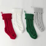 Chaussettes de nol vert fonc tricot de cble dcoration de nol pour chaussettes de nol en bonbons ...