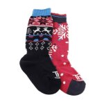 Chaussettes de ski let it snow mi bas navy fuschia - thyo