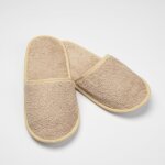 Chausson de bain en coton ponge impermable mixte spa - linandelle - beige clair
