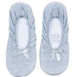 Chaussons ballerines infinitif pour femme - gris - rayures - tailles 36 / 37 38 / 39 et 40 / 41