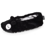 Isotoner chaussons ultra confortables et lgres semelle fine anti - drapante noir femme