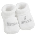 Chaussons bb brods mixtes trois kilos sept - blanc mamie damour