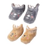 Chaussons bb - ozabi - pack de 2 paires 0986 boys - gris - mixte - chauds et cocooning
