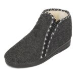 Bawal chaussons bottines hautes femme en feutre et laine gris avec zip