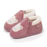 Isotoner chaussons  zip faciles  enfiler bon maintien du pied semelle antidrapante rose paillet bb ...