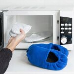 Chaussons chauffants homme femme 36 - 45 - shop - story - bleu - tissu lastique