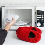 Chaussons chauffants mixtes shop - story - rchauffables au micro - onde - taille unique rouge