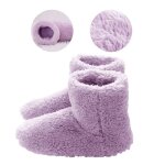 Chaussons chauffants - moohop - chauffe - pieds lectriques usb - peluche intrieur - rose