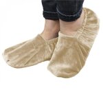 Chaussons chauffants universels - vivezen - beige - bouillotte en bl et lavandin - taille 36 - 43