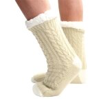 Chaussons chaussettes - actiforme - sockosy - antidérapants - doublés sherpa - beige Chaussons chaussettes - actiforme - sockosy - antidérapants - doublés sherpa - beige