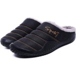 Chaussons en coton pour homme - cw? - noir - semelle en caoutchouc paisse