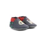 Chausson en cuir pour garon - robeez - savethecastle - marine - automne / hiver