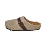 Chausson en cuir scholl charlotte pour femme - beige / marron - confort exceptionnel