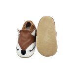 Chaussons en cuir souple pour bb garon ou fille - insfity - rouge marron