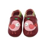Chaussons cuir souple bb - insfity - bordeaux - mixte