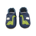 Chaussons cuir souple bb - insfity - chaussures premiers pas bb - bleu marine