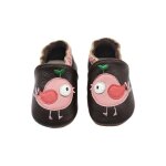 Chaussons cuir souple bb - insfity - mixte - cafe