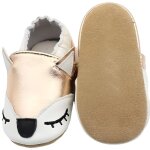 Chaussons cuir souple bb insfity - or - premiers pas garon fille - semelle antidrapante en daim