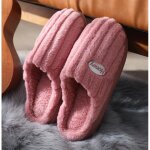 Chaussons dintrieur chaud en peluche pour femmes - ecelen - lh1021ezslp0efe - rose - antidrapant