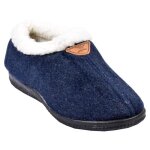 Chausson femme cocooning md6088 marine - pantoufles fourres confortables