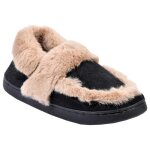 Chausson femme cocooning md8661 - pantoufles fourr�es confortables - noir
