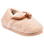 Chausson femme cocooning - ozabi - md8697 taupe - fourres et antidrapantes