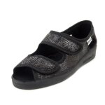 Chausson pour femme emanuela en tissu souple noir - grand confort - fabriqué en italie Chausson pour femme emanuela en tissu souple noir - grand confort - fabriqué en italie