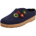 Chausson femme - haflinger - kanon - 100% laine bouillie - marine - confortable et rsistant