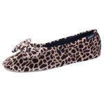 Isotoner chaussons ultra confortables semelle en cuir détail grand n?ud girafe femme Isotoner chaussons ultra confortables semelle en cuir détail grand n?ud girafe femme