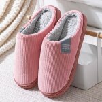 Chaussons femme - kjehome - classique - chauds et confortables - rose