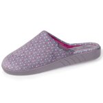Isotoner chaussons ultra confortables semelle � m�moire de forme et soutient de la vo�te plantaire pois ...