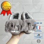 Chaussons lapin pour enfants - tech discount - gris - textile - taille s