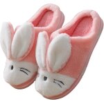 Chaussons - mignon lapin peluche - hiver antidérapants enfant - rose Chaussons - mignon lapin peluche - hiver antidérapants enfant - rose