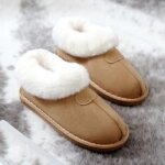 Chausson mixte - funmoon - pantoufles dhiver en coton imperm�able - kaki