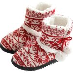 Chaussons - rouge - doublure en peluche - semelle légère - femme Chaussons - rouge - doublure en peluche - semelle légère - femme