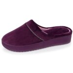 Isotoner chaussons ultra confortables  mmoire de forme semelle plateforme de 37 cm aubergine femme