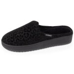 Chaussons mules femme isotoner ultra confortables  mmoire de forme - semelle plateforme 37 cm - noir ...