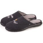 Chaussons mules gris homme - isotoner - premium - tissu en jersey doux - semelle everywear?